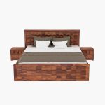 Crous Sheesham Wood King Size Bed with Drawer Storage (Honey Finish) - Image 2