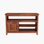 Willis TV Unit with Cabinet and Shelves (Honey finish) - Image 2
