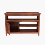 Willis TV Unit with Cabinet and Shelves (Honey finish) - Image 3