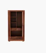 Kimbrey Sheesham Wood 2 Door Wardrobe with Mirror (Honey Finish)