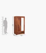 Kimbrey Sheesham Wood 2 Door Wardrobe with Mirror (Honey Finish)