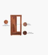 Kimbrey Sheesham Wood 2 Door Wardrobe with Mirror (Honey Finish)