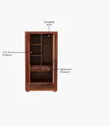 Kimbrey Sheesham Wood 2 Door Wardrobe with Mirror (Honey Finish)