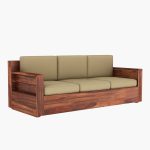 Emarriott Solid Sheesham Wood 3 Seater Sofa (Honey Finish) - Image 3