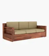 Emarriott Solid Sheesham Wood 3 Seater Sofa (Honey Finish)