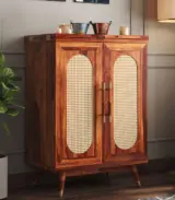 Alora Sheesham Wood Bar Cabinet (Honey Finish)