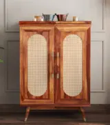 Alora Sheesham Wood Bar Cabinet (Honey Finish)