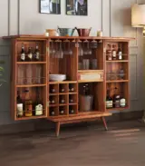 Alora Sheesham Wood Bar Cabinet (Honey Finish)