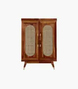 Alora Sheesham Wood Bar Cabinet (Honey Finish)