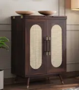 Alora Sheesham Wood Bar Cabinet (Walnut Finish)