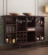 Alora Sheesham Wood Bar Cabinet (Walnut Finish)