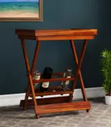 Alroy Sheesham Wood Bar Cabinet (Honey Finish)