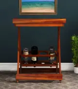Alroy Sheesham Wood Bar Cabinet (Honey Finish)