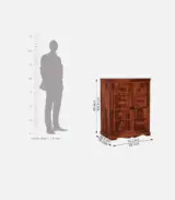Ambross Sheesham Wood Bar Cabinet (Honey Finish)