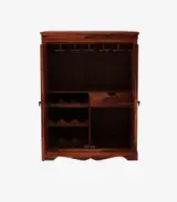 Ambross Sheesham Wood Bar Cabinet (Honey Finish)