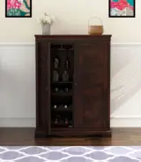 Ambross Sheesham Wood Bar Cabinet (Walnut Finish)