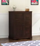 Ambross Sheesham Wood Bar Cabinet (Walnut Finish)