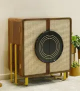 Arista Sheesham Wood Bar Cabinet with Cane (Honey Finish)