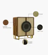 Arista Sheesham Wood Bar Cabinet with Cane (Honey Finish)