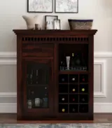 Arolph Sheesham Wood Small Bar Cabinet (Walnut Finish)
