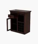 Arolph Sheesham Wood Small Bar Cabinet (Walnut Finish)