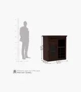 Arolph Sheesham Wood Small Bar Cabinet (Walnut Finish)
