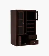 Carnivel Sheesham Wood Bar Cabinet (Walnut Finish)