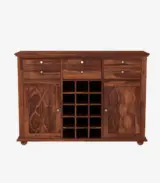 Contena Sheesham Wood Bar Cabinet (Honey Finish)
