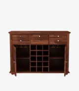 Contena Sheesham Wood Bar Cabinet (Honey Finish)