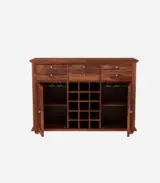 Contena Sheesham Wood Bar Cabinet (Honey Finish)