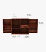 Embrol Sheesham Wood Bar Cabinet (Honey Finish)
