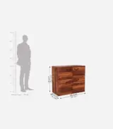 Embrol Sheesham Wood Bar Cabinet (Honey Finish)