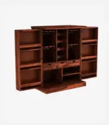 Eurico Sheesham Wood Bar Cabinet (Honey Finish)