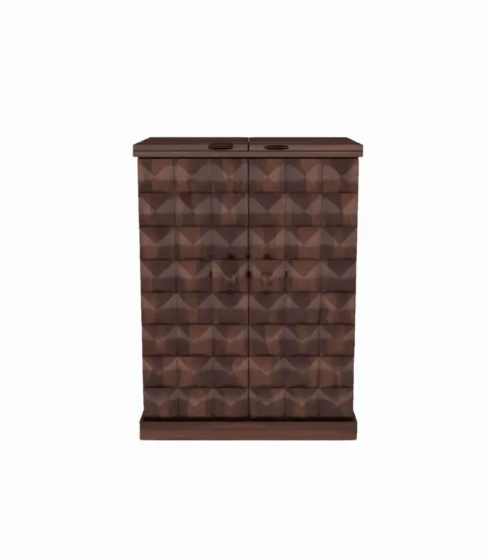 Eurico Sheesham Wood Small Bar Cabinet (Walnut Finish)