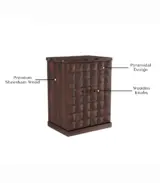 Eurico Sheesham Wood Small Bar Cabinet (Walnut Finish)