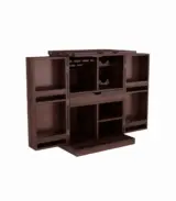 Eurico Sheesham Wood Small Bar Cabinet (Walnut Finish) - Image 6