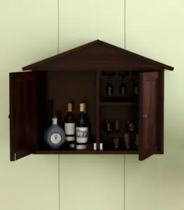 Hanswon Sheesham Wood Wine Rack (Walnut Finish)