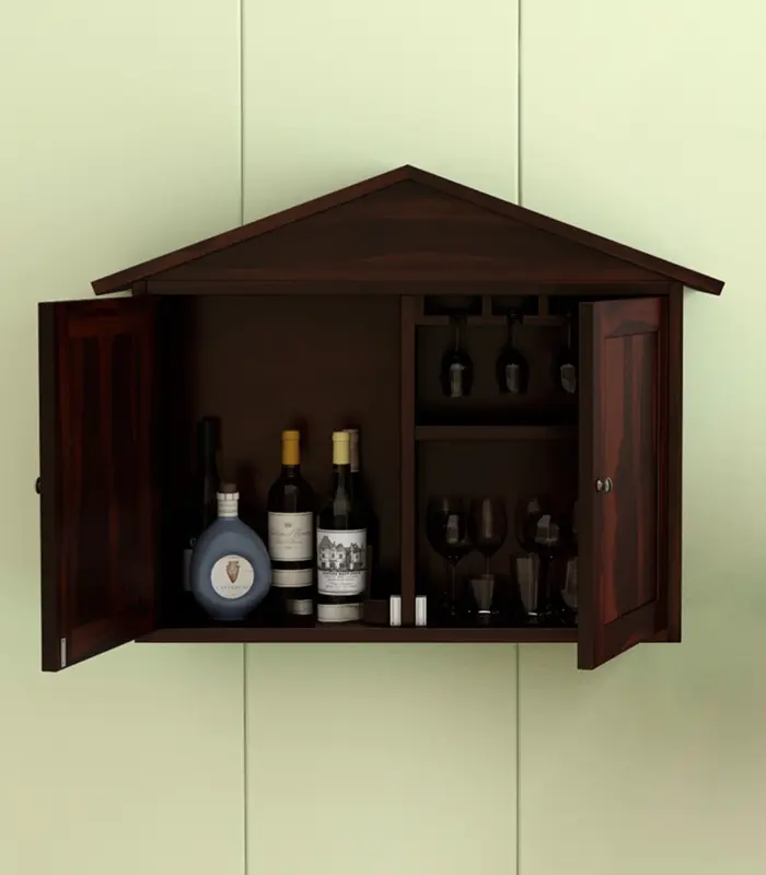 Hanswon Sheesham Wood Wine Rack (Walnut Finish)