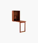 Hulger Sheesham Wood Wall Mounted Bar Cabinet (Honey Finish)