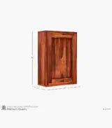 Hulger Sheesham Wood Wall Mounted Bar Cabinet (Honey Finish)