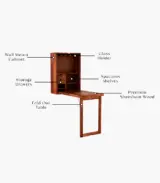 Hulger Sheesham Wood Wall Mounted Bar Cabinet (Honey Finish)