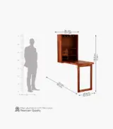 Hulger Sheesham Wood Wall Mounted Bar Cabinet (Honey Finish)