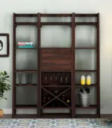 Hyrum Sheesham Wood Bar Cabinet (Walnut Finish)