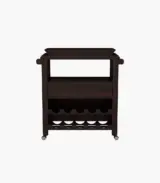 Kaasper Sheesham Wood Bar Trolley (Walnut Finish)