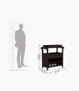 Kaasper Sheesham Wood Bar Trolley (Walnut Finish)