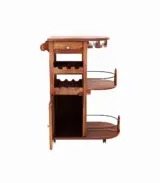 Kclany Sheesham Wood Bar Trolley (Honey Finish)