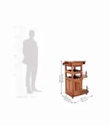 Kclany Sheesham Wood Bar Trolley (Honey Finish)