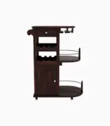Kclany Sheesham Wood Bar Trolley (Walnut Finish)