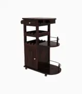 Kclany Sheesham Wood Bar Trolley (Walnut Finish)