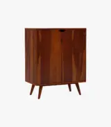 Keeton Sheesham Wood Bar Cabinet (Honey Finish)